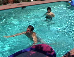 Foot job and blowjob at the poolside 1