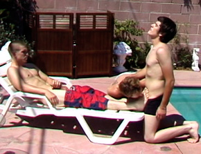 Foot job and blowjob at the poolside 15