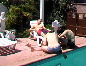 Foot job and blowjob at the poolside 6